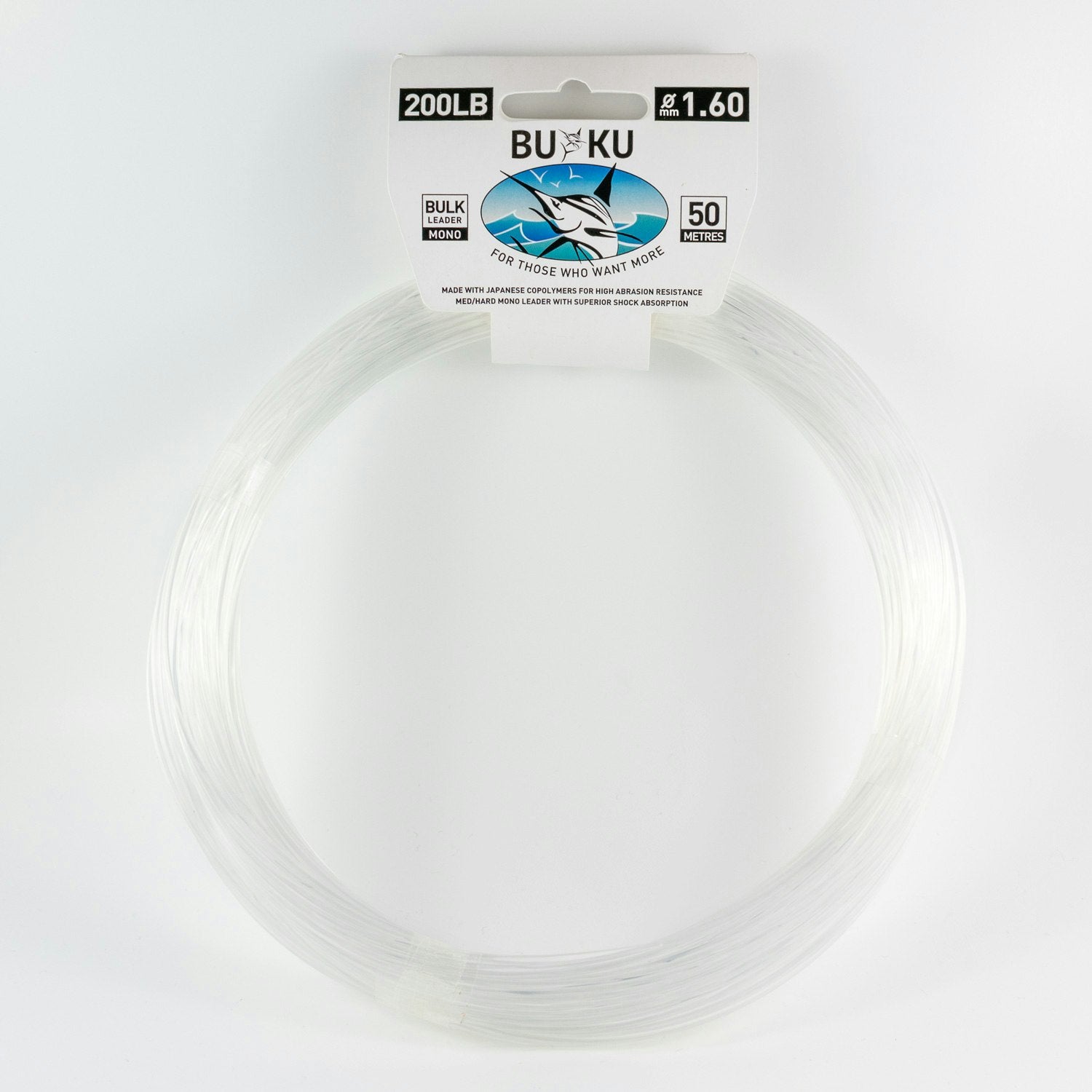 Buku Mono Bulk Leader Coils - Premium Fishing Line for Saltwater & Freshwater - Strong & Durable Coils for Bass, Trout & Saltwater Fishing - Perfect for Casting, Trolling & Shore Fishing