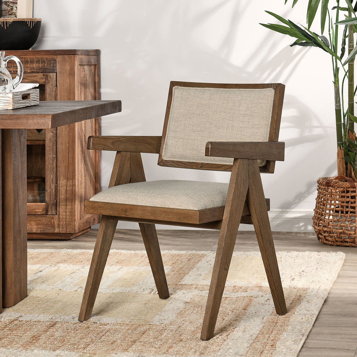 Dolton Modern Dining Arm Chair - Upholstered Side Chair for Kitchen, Dining Room, and Office - Comfortable & Stylish Seating Solution