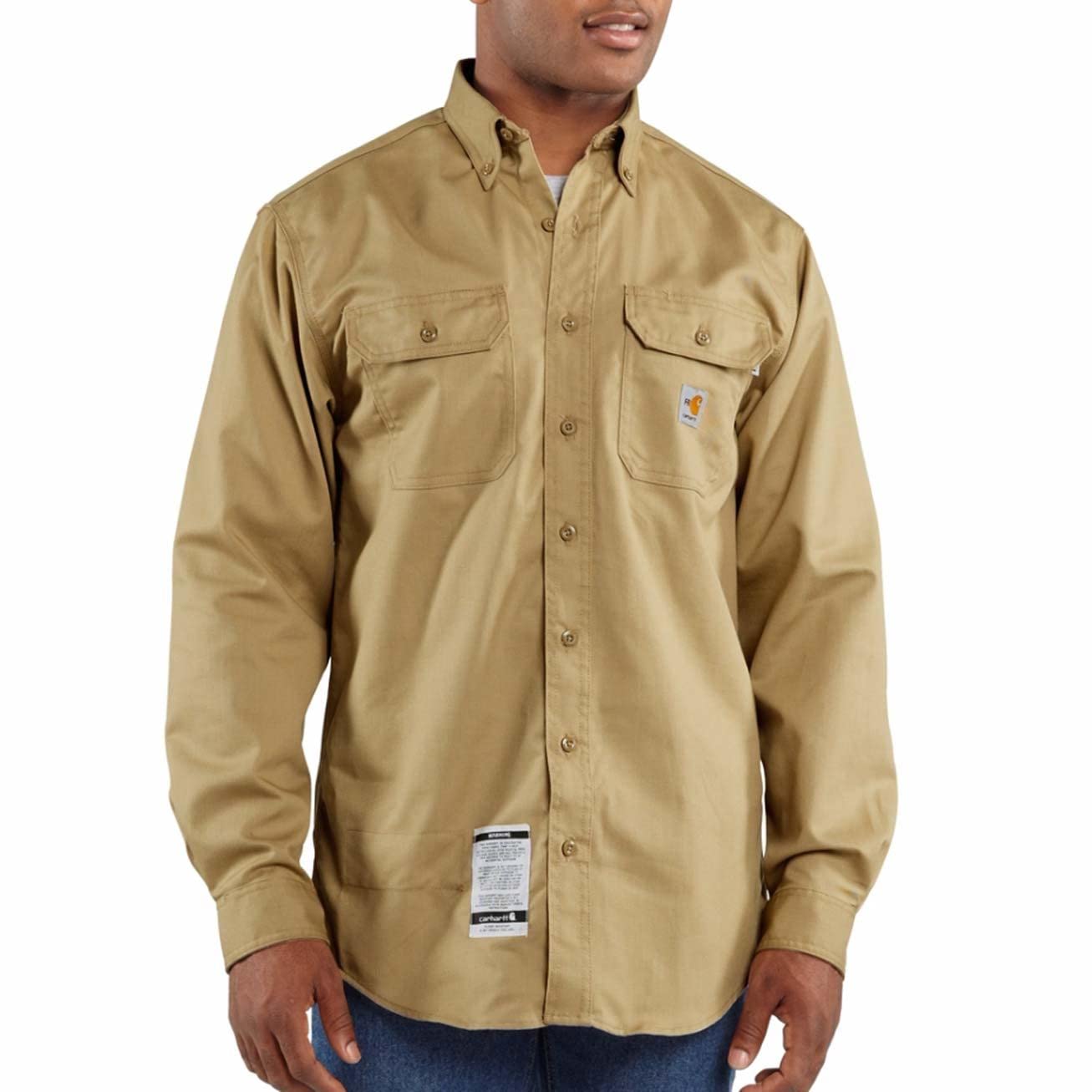 Carhartt Men's Big & Tall Flame Resistant Classic Twill Work Shirt - Durable & Comfortable for Construction, Oilfield & Industrial Jobs