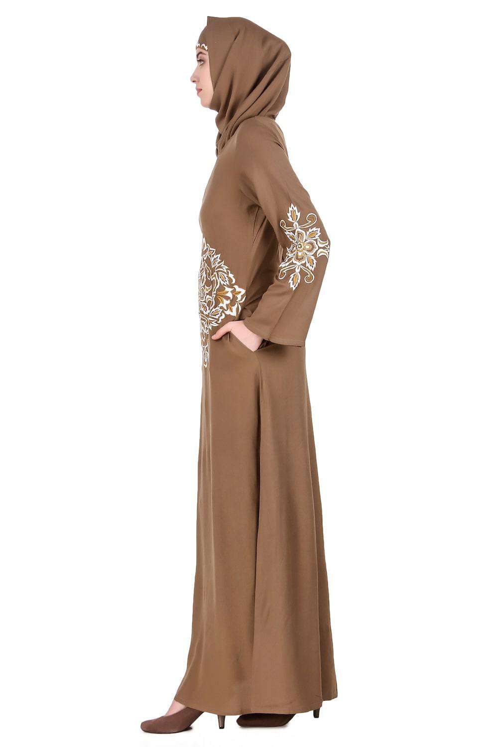 Elegant Floral Diamond Cut Abaya Dress for Women - Perfect for Festivals, Weddings & Special Occasions