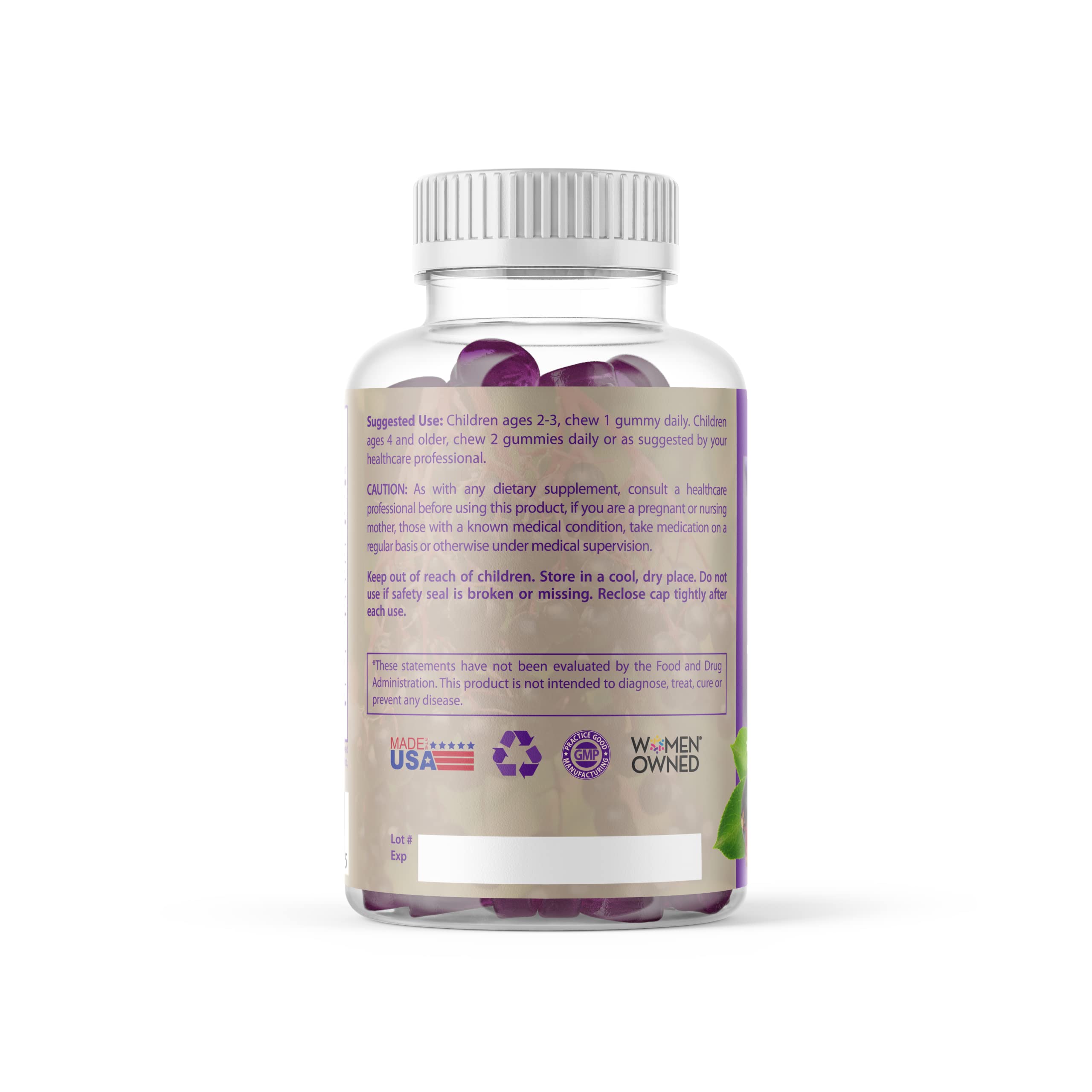 Organic Elderberry Gummies with Vitamin C & Zinc - 60 Count Immune Support Supplement for Adults & Kids | Boost Immunity During Cold & Flu Season