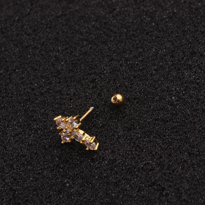20G Cross Cartilage Upper Helix Piercing Stud - Surgical Steel Earring for Helix, Tragus, or Conch Piercing | Perfect for Everyday Wear and Special Occasions | HSPJ1955