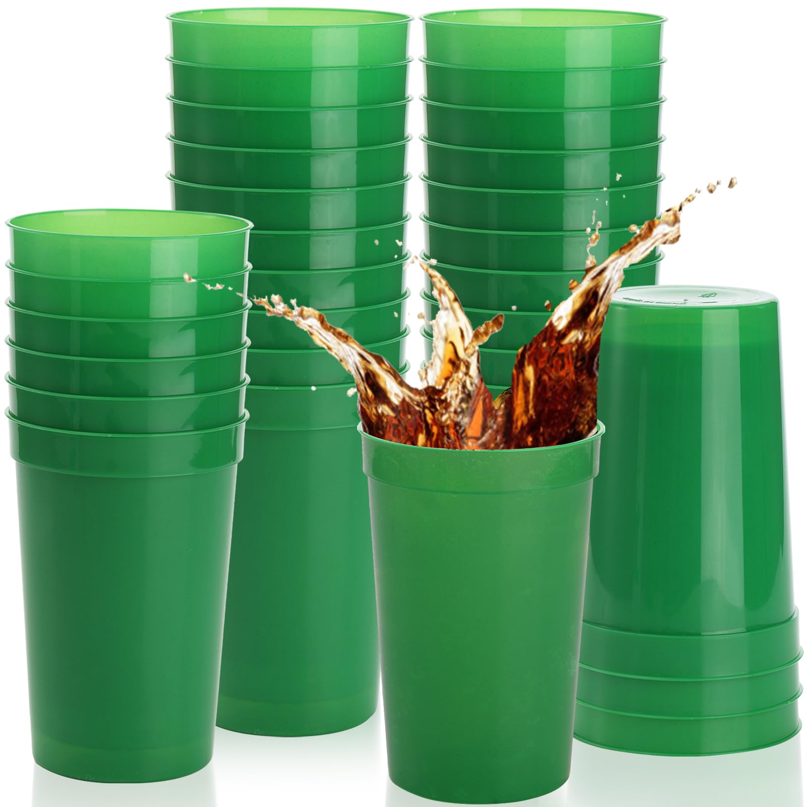 Fasmov 30 Pack 16 oz Clear Plastic Cups - Reusable Drink Tumblers for Parties, Weddings, Events & Marketing Promotions | Bulk Blank Tumblers for Beverages, Cocktails, Smoothies & Outdoor Gatherings