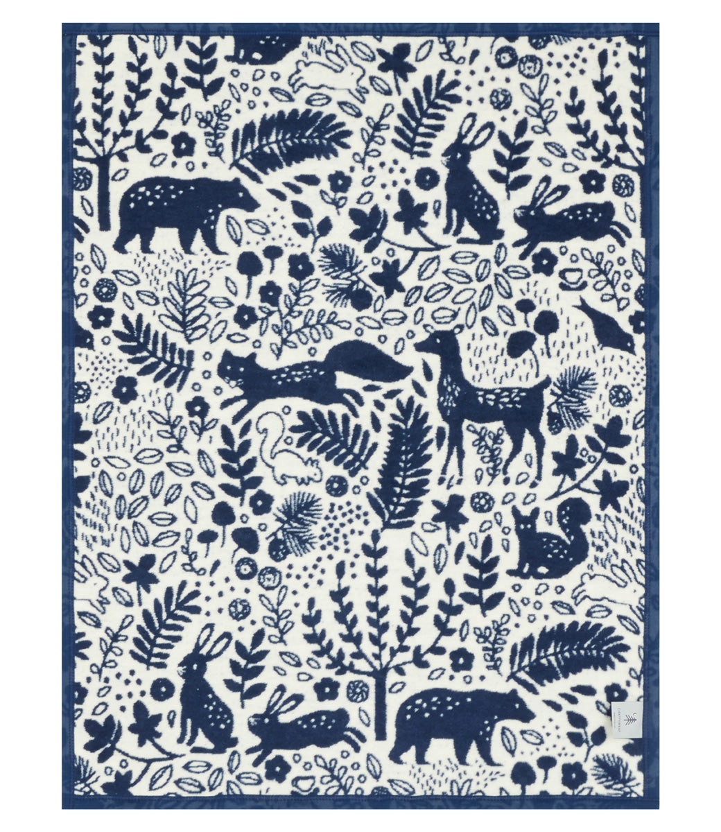 Whimsical Woods Navy Mini Blanket - Soft & Cozy Throw Blanket for Couch, Bed, Travel - Perfect for Home Decor, Gifts & Outdoor Adventures