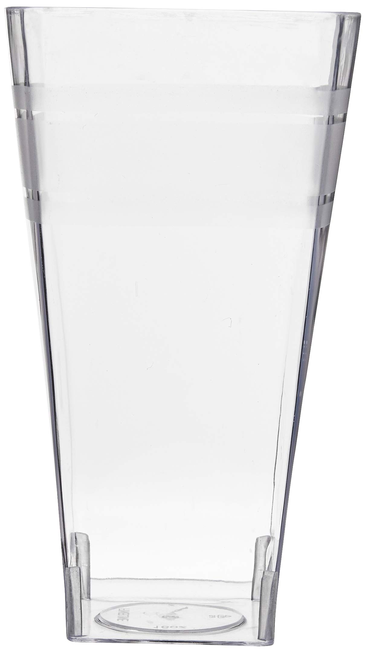 Fineline Settings Wavetrends Clear Square 16 oz. Tumbler - 168-Piece Bulk Pack - Perfect for Restaurants, Cafes, and Catering Services - Durable Disposable Drinkware for Parties and Events