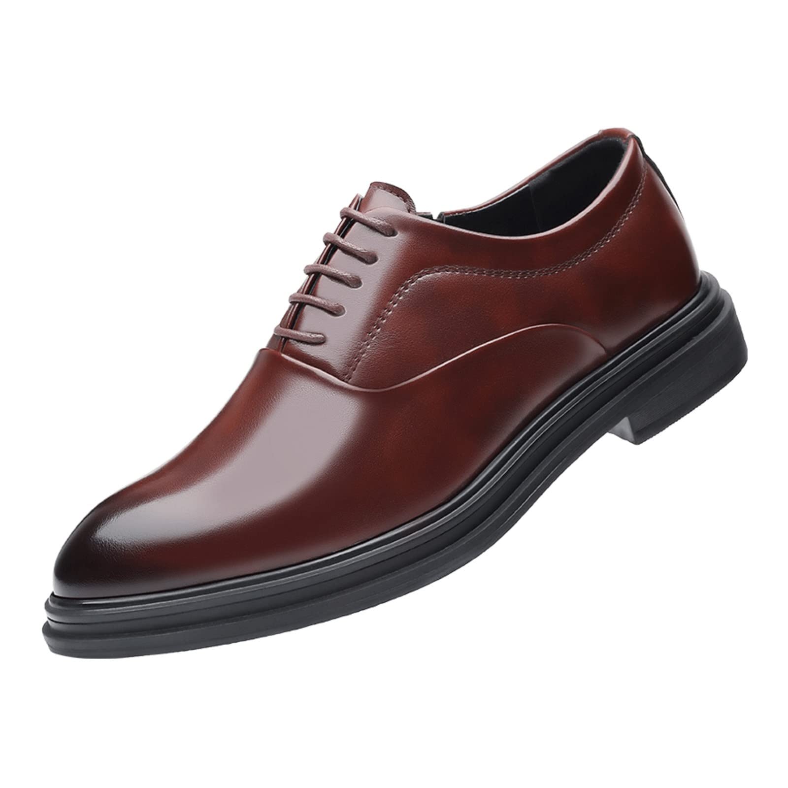 Thyone Men's Classic Wingtip Oxford Dress Shoes - Genuine Leather Business Formal Shoes for Wedding & Office, Non-Slip Lace-Up Low Heel - Perfect for Business Meetings, Weddings & Special Occasions