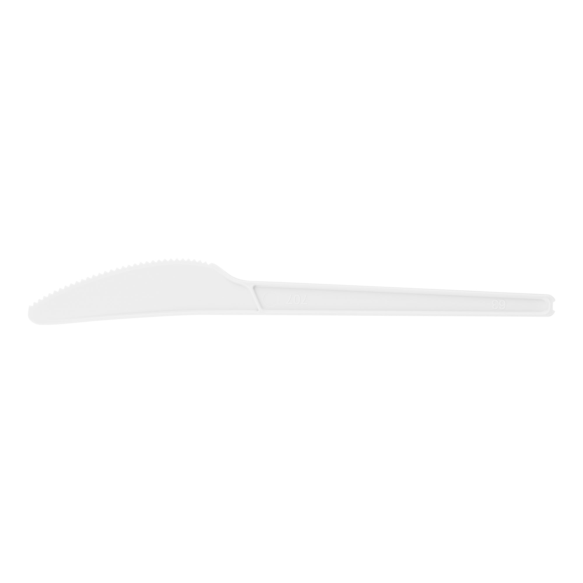 Eco-Friendly White CPLA Plastic Knives - Compostable, Heat Resistant Cutlery (6.5