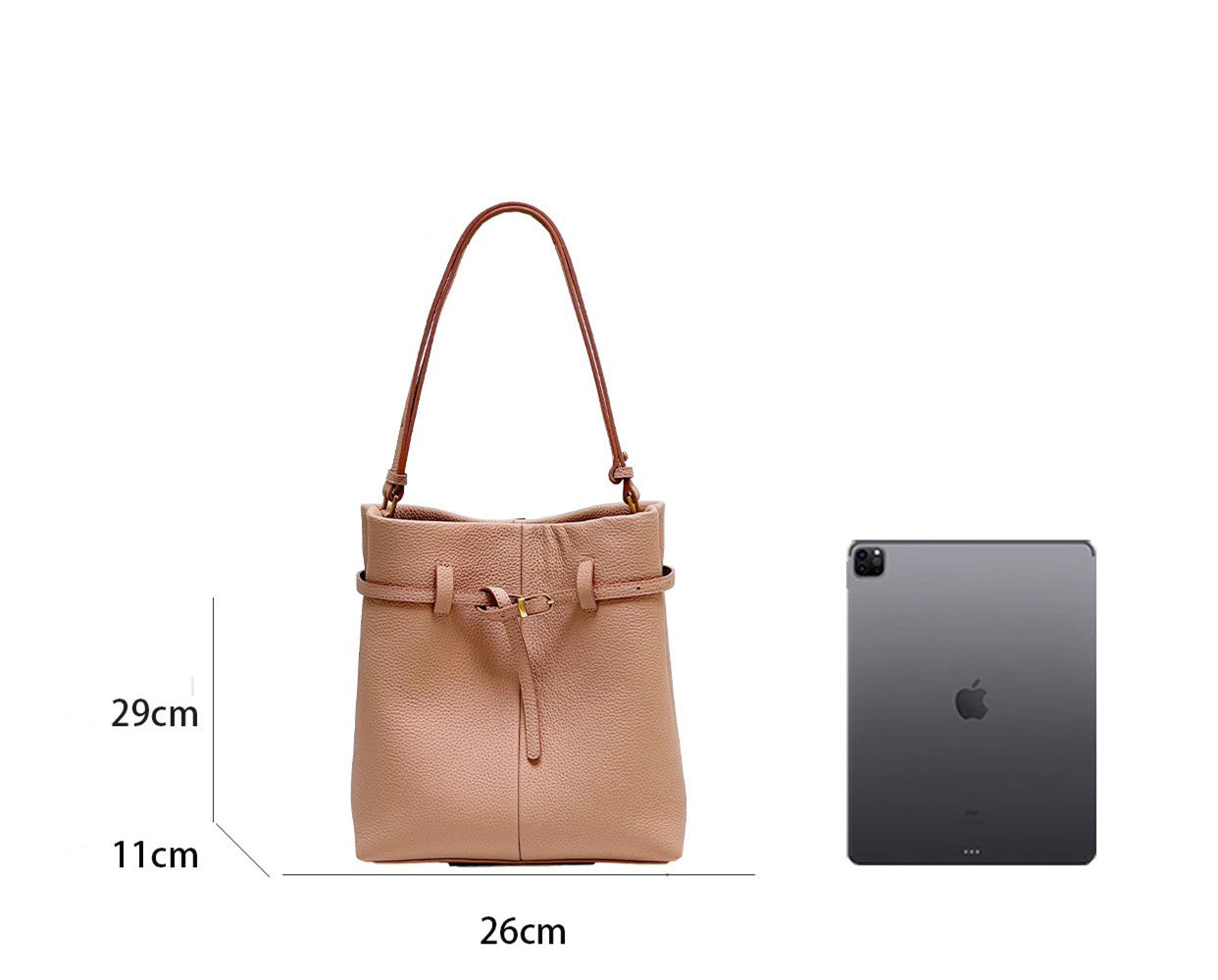 Minimalist Leather Bucket Bag for Women - Stylish & Spacious Handbag for Everyday Use, Work & Travel | Premium Vegan Leather Tote with Adjustable Strap