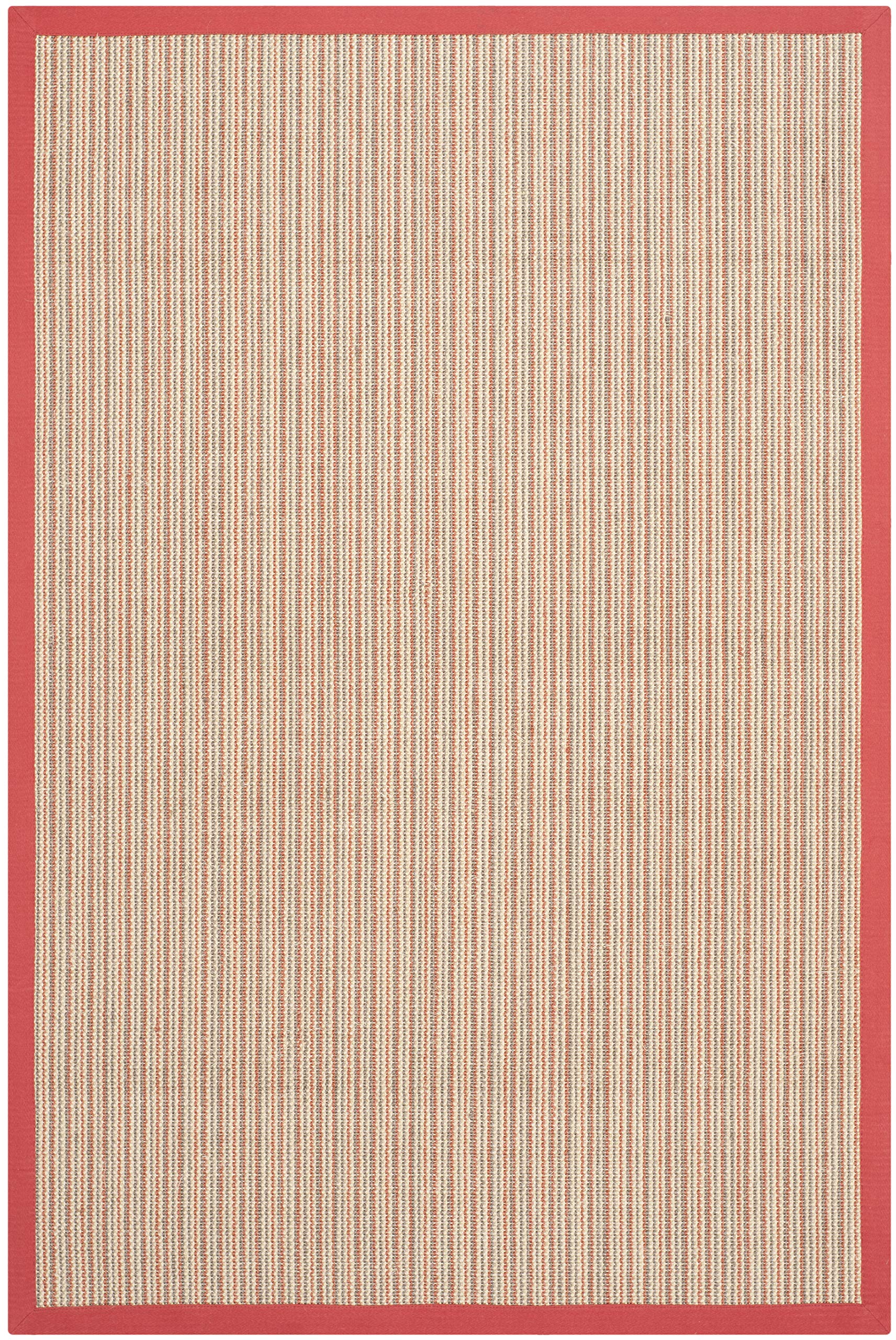 SAFAVIEH Natural Fiber Collection 6' x 9' Rust & Rust Border Stripe Sisal Area Rug - Easy Care, Durable for High Traffic Areas - Perfect for Living Room, Bedroom, Dining Room & Office (NF442B)