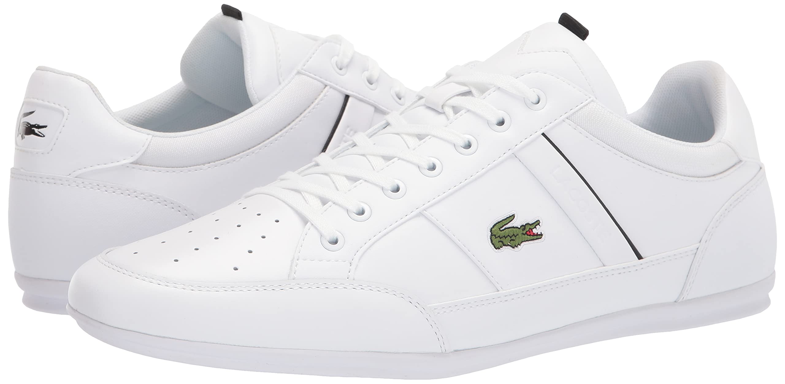 Lacoste Men's Chaymon Sneakers - Classic White Leather Casual Shoes for Men | Comfortable Walking & Fashion Sneakers for Everyday Wear, Work, and Travel