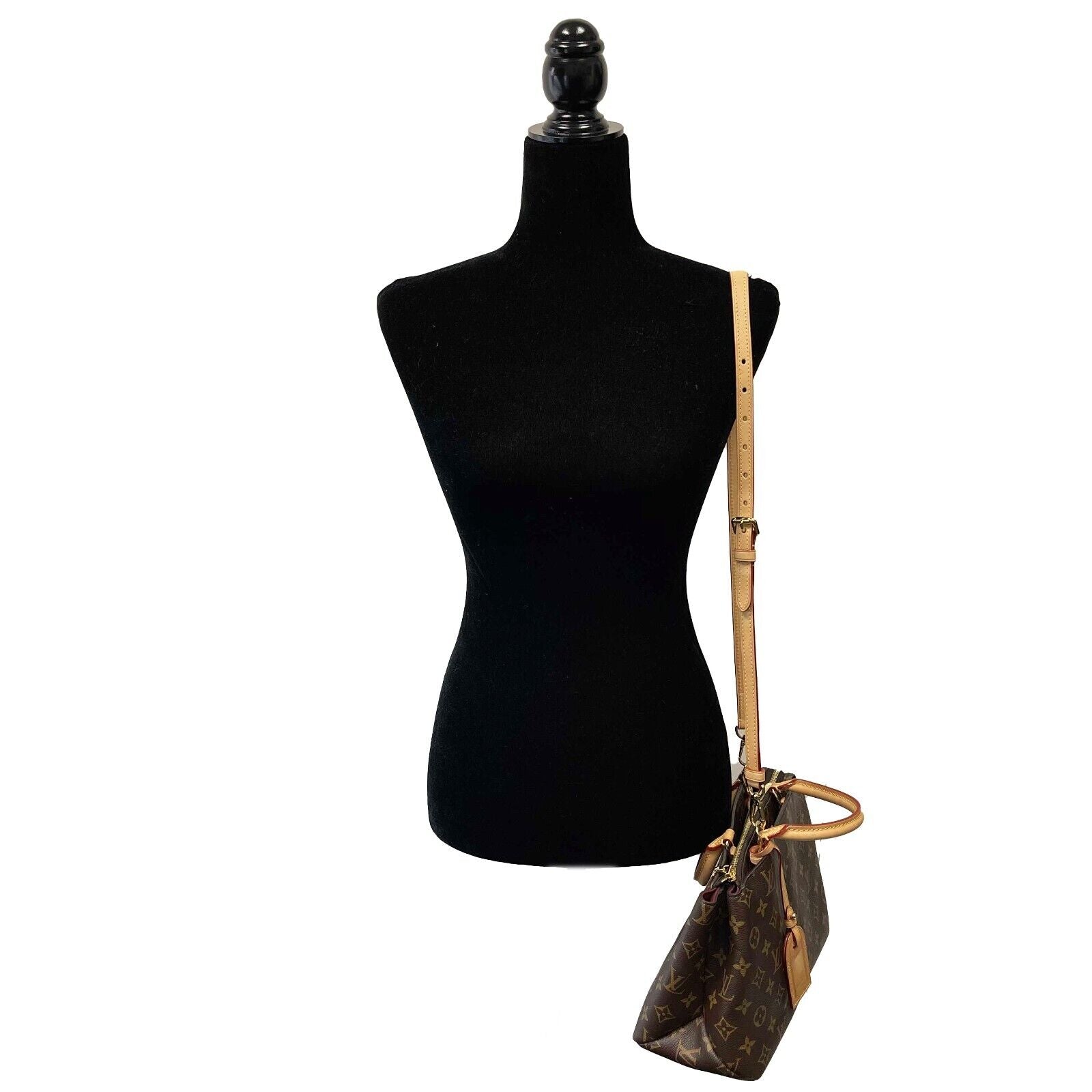 Authentic Louis Vuitton Petit Palais Monogram Handbag - Brown Leather Top Handle Bag with Adjustable Shoulder Strap | Luxury Crossbody Purse for Women, Perfect for Work, Travel & Everyday Use
