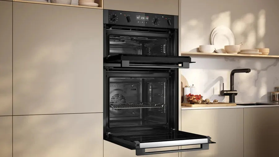 Neff N50 Built-In Pyrolytic Double Oven - Self-Cleaning, 71L Capacity, 14 Cooking Functions - Perfect for Large Families & Holiday Cooking (Model: U2ACH7AG7A)