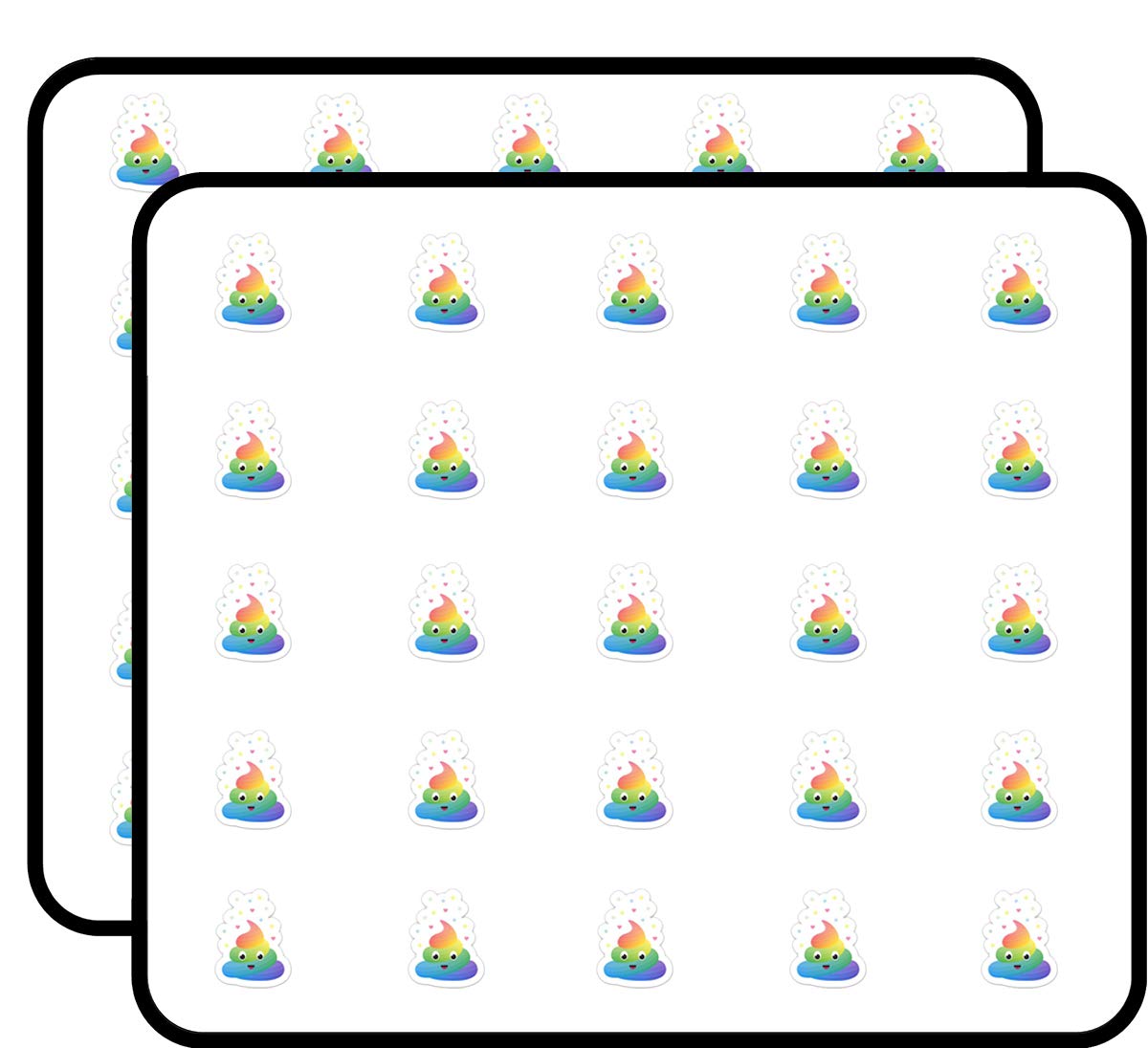 50 Pack Rainbow Poop Stickers for Scrapbooking, DIY Crafts, Bullet Journals & Kids Art Projects - Perfect for Calendars, Albums, School Projects & Creative Decorations