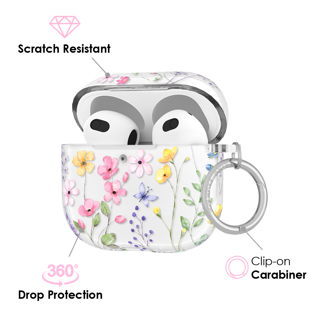 Enchanted Floral AirPod Case - Elegant Protective Cover for AirPods 1/2/3/Pro - Cute Flower Design for Women & Girls - Perfect for Daily Use, Travel & Gift Giving