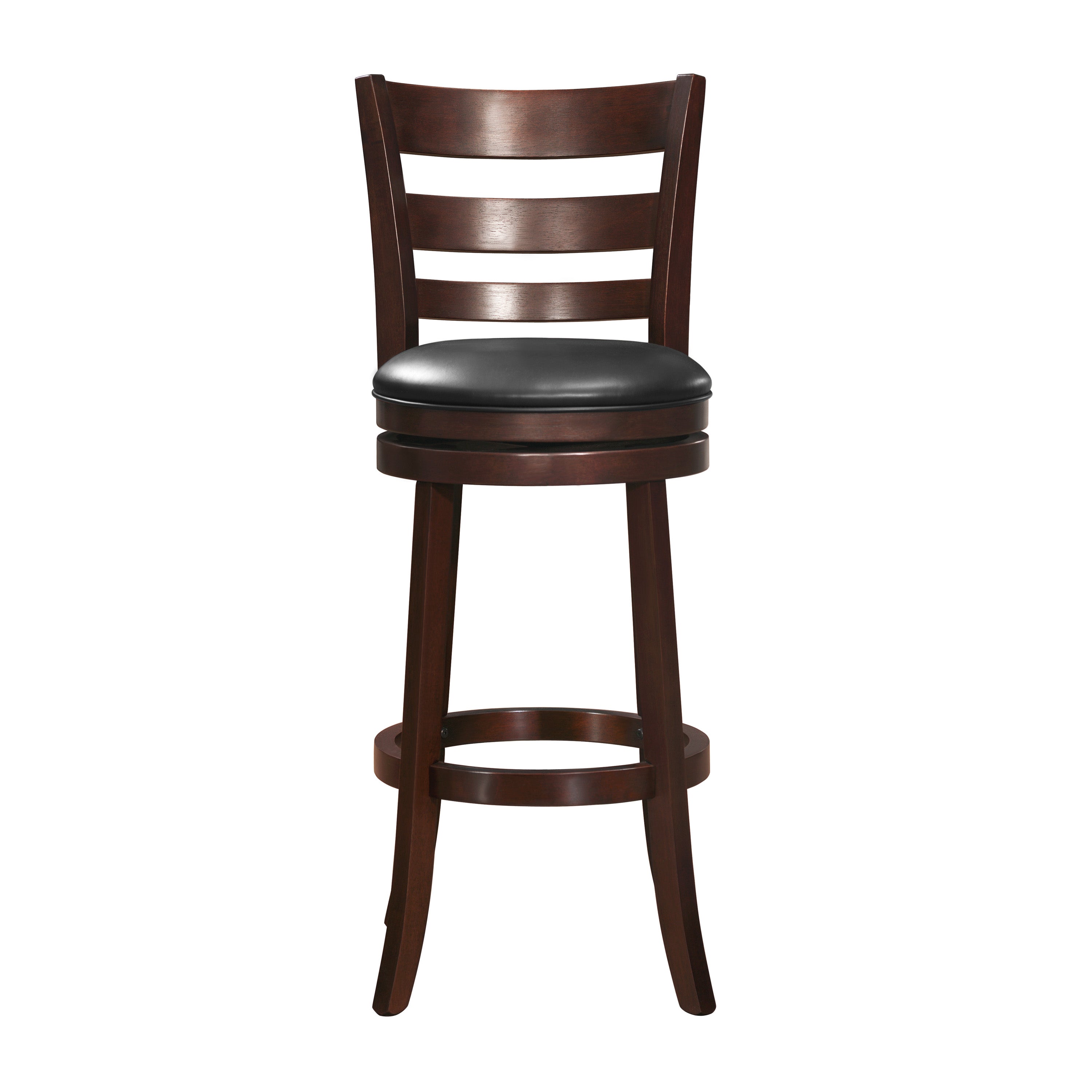 Carina Bar Height Stool - Adjustable Swivel Bar Stool with Backrest, Black & Brown Cherry Finish - Perfect for Kitchen Island, Home Bar, or Breakfast Nook Seating