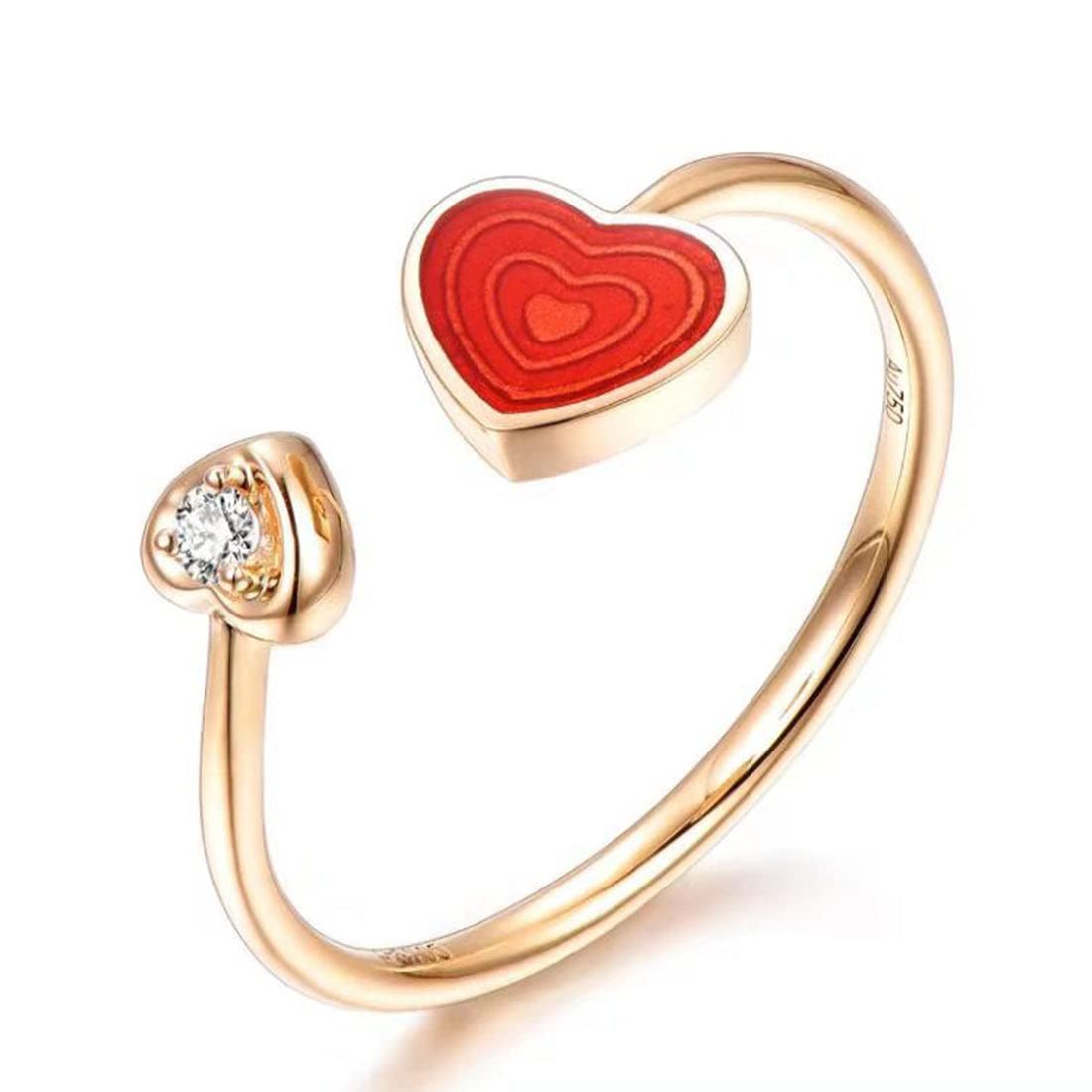 IGI Certified 18k Solid Rose Gold Natural Diamond Red Enamel Ring - 0.02ct G-H Color VS2-SI1 Clarity RVLA Romance Victory Collection | Perfect for Engagement, Anniversary Gifts & Special Occasions