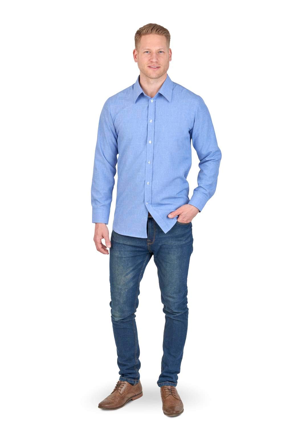 Men's Sweatproof Dress Shirt - Breathable Wrinkle-Free Business Casual Shirt for Office, Travel & Formal Events