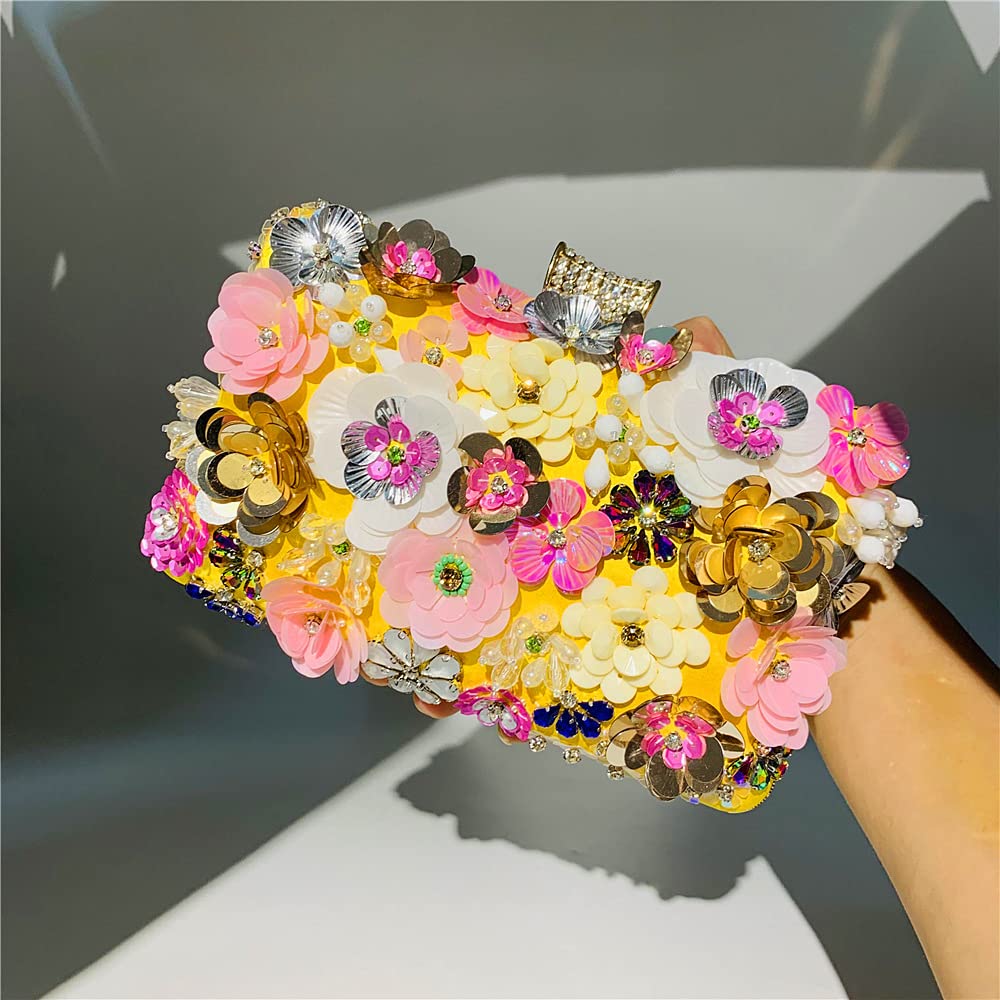 JIAJIA 3866 Women's Rhinestone 3D Sequins Envelope Clutch Purse - Elegant Wedding Evening Handbag for Bride, Prom, Party & Special Occasions