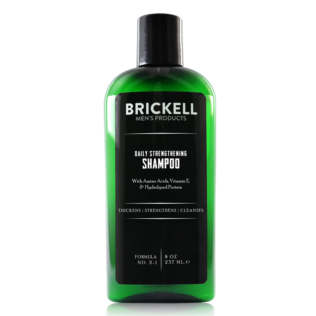 Brickell Men's Daily Strengthening Shampoo for Thicker Hair - Natural & Organic Hair Growth Treatment for Men - Perfect for Daily Use & Thinning Hair Care