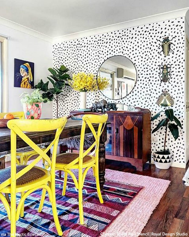 Cheetah Spots Wall Stencil - Reusable DIY Painting Template for Home Decor, Kids Room & Nursery - Create Wild Animal Prints on Walls, Furniture & Crafts