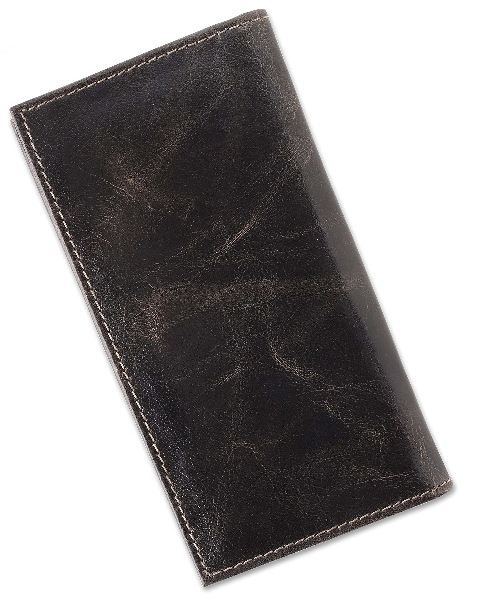 Premium Genuine Leather RFID Blocking Bifold Wallet for Men - Vintage Buffalo Leather Checkbook Wallet with RFID Protection (Olive Brown) - Perfect for Travel, Business & Everyday Use