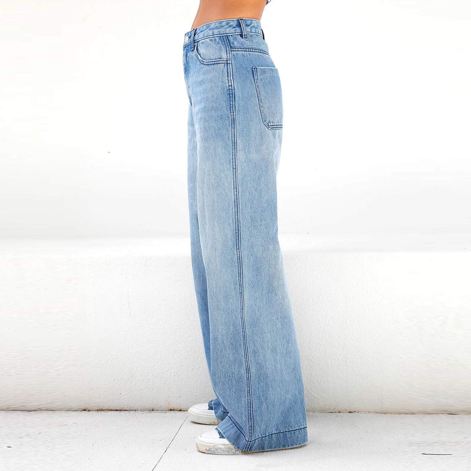Women's High Waist Baggy Jeans - Y2K Vintage Boyfriend Denim Pants with Straight Leg & Relaxed Fit | Streetwear Fashion for Casual Outfits, College Wear & Urban Style