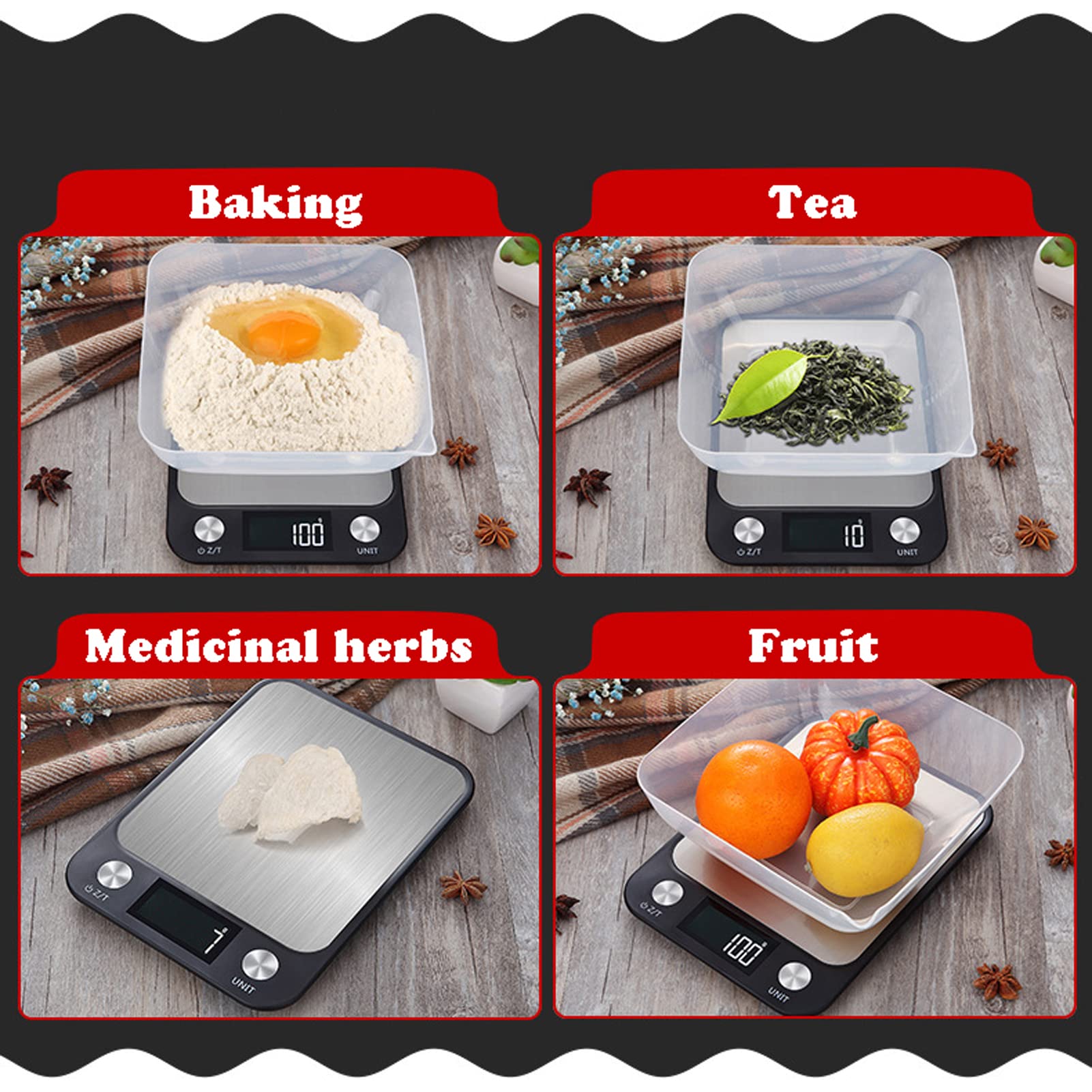 **Precision Digital Kitchen Scale - 10kg Stainless Steel Food Scale with Backlit LCD Display, Rechargeable & Durable - Perfect for Baking, Cooking, and Portion Control (White)**
