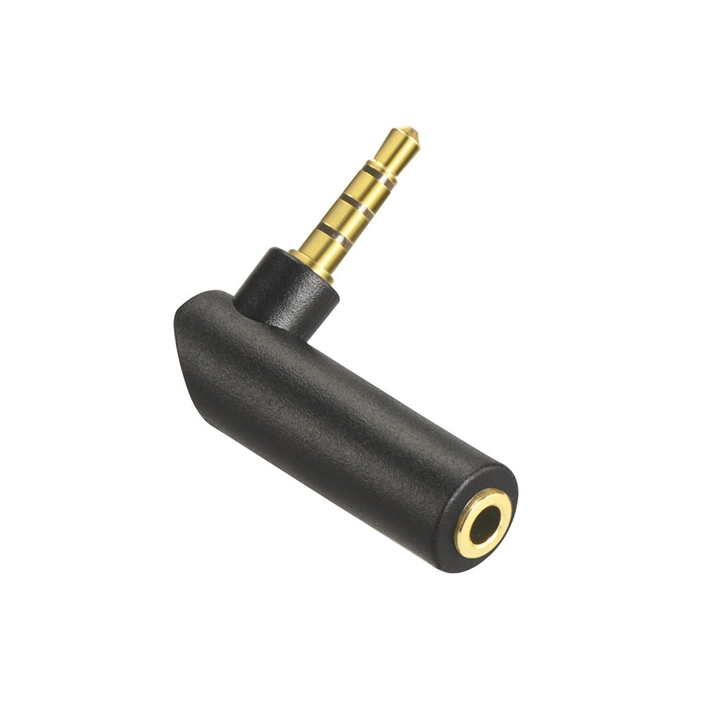 90 Degree 3.5mm Male to Female Stereo Audio Extension Adapter - Right Angle 1/8 Inch TRRS Gold Plated Mini Plug Connector (3-Pack) - Perfect for Headphones, Gaming Headsets & Mobile Devices