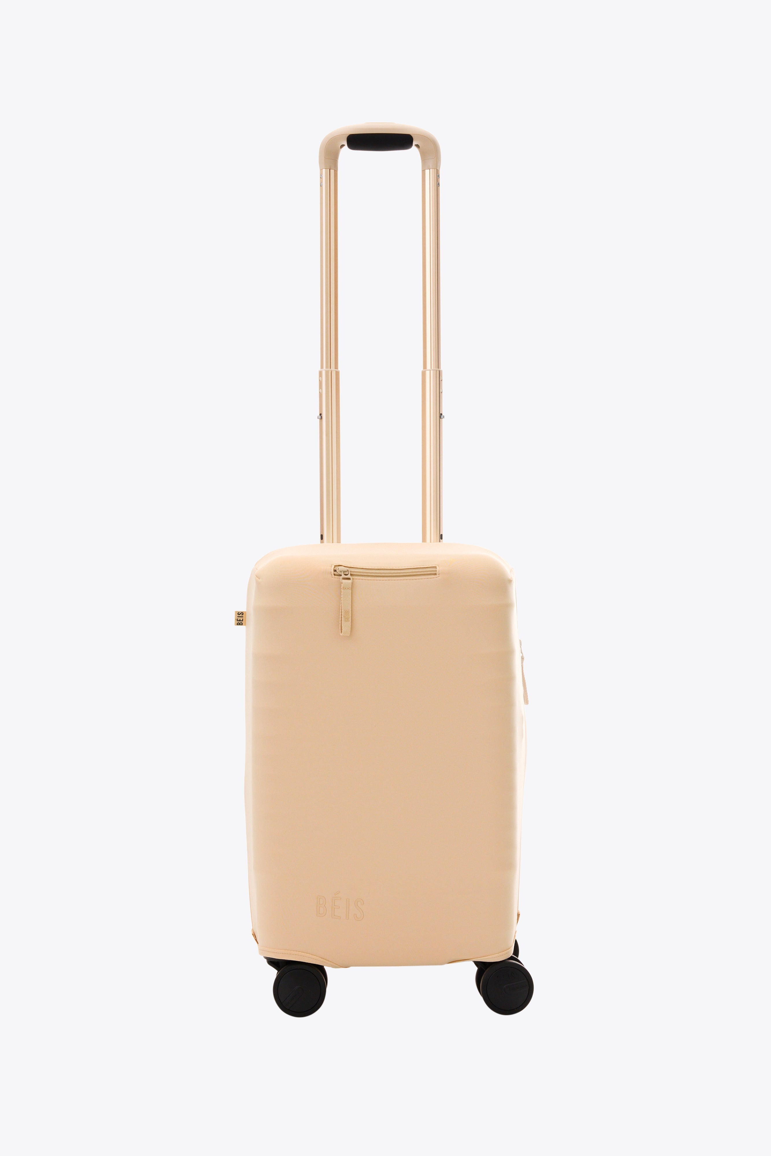Beige Small Carry On Luggage Cover - Waterproof & Lightweight Travel Suitcase Protector for Airplane, Business Trips & Weekend Getaways