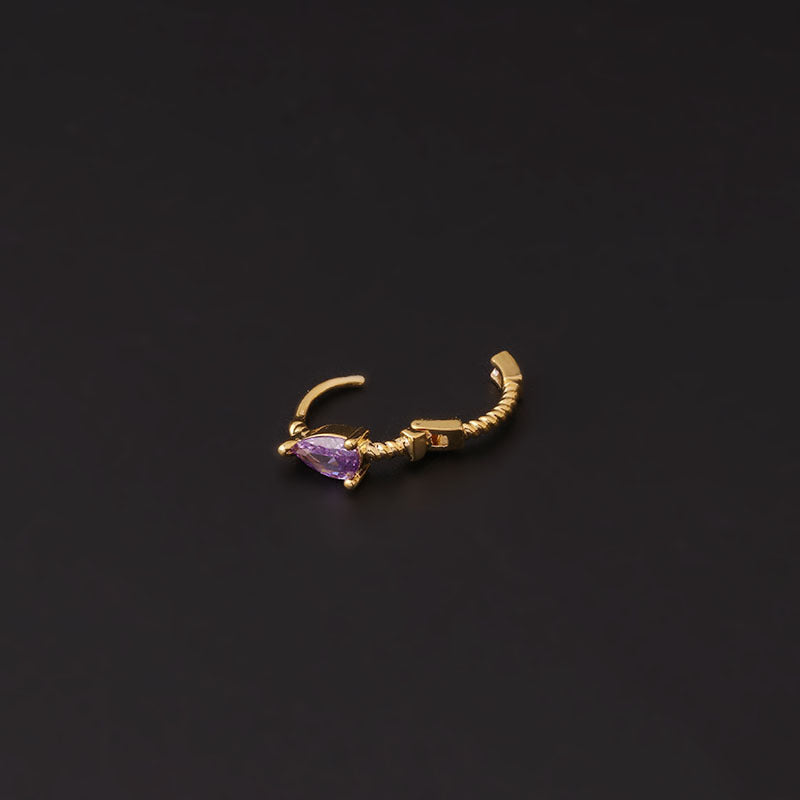 20G Purple Teardrop Cartilage Hoop Earrings for Women - Hypoallergenic Surgical Steel Body Jewelry | Perfect for Pierced Ears, Daily Wear & Special Occasions