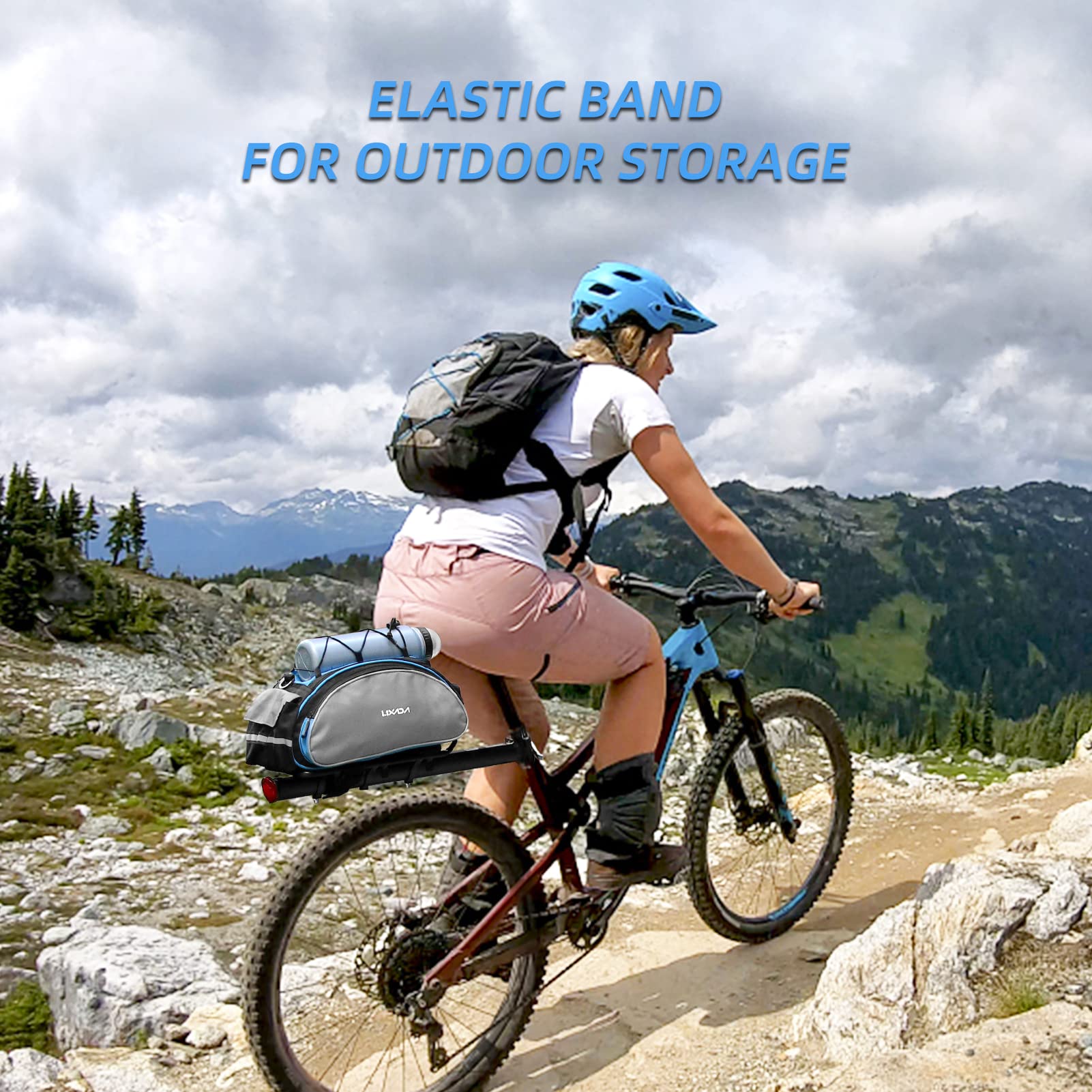 Lixada Waterproof Bicycle Pannier Bag - Bike Rear Seat Saddle Bag with Shoulder Strap for Mountain Cycling & Outdoor Adventures - Perfect for Commuting, Touring & Grocery Shopping