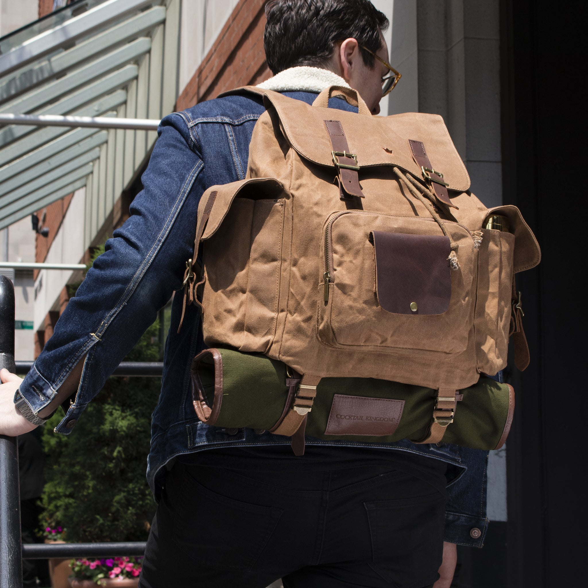 Professional Bartender Backpack - Durable Brown Leather Bar Tool Bag for Cocktail Mixing & Bartending Essentials | Perfect for Bartenders, Mixologists & Home Bars