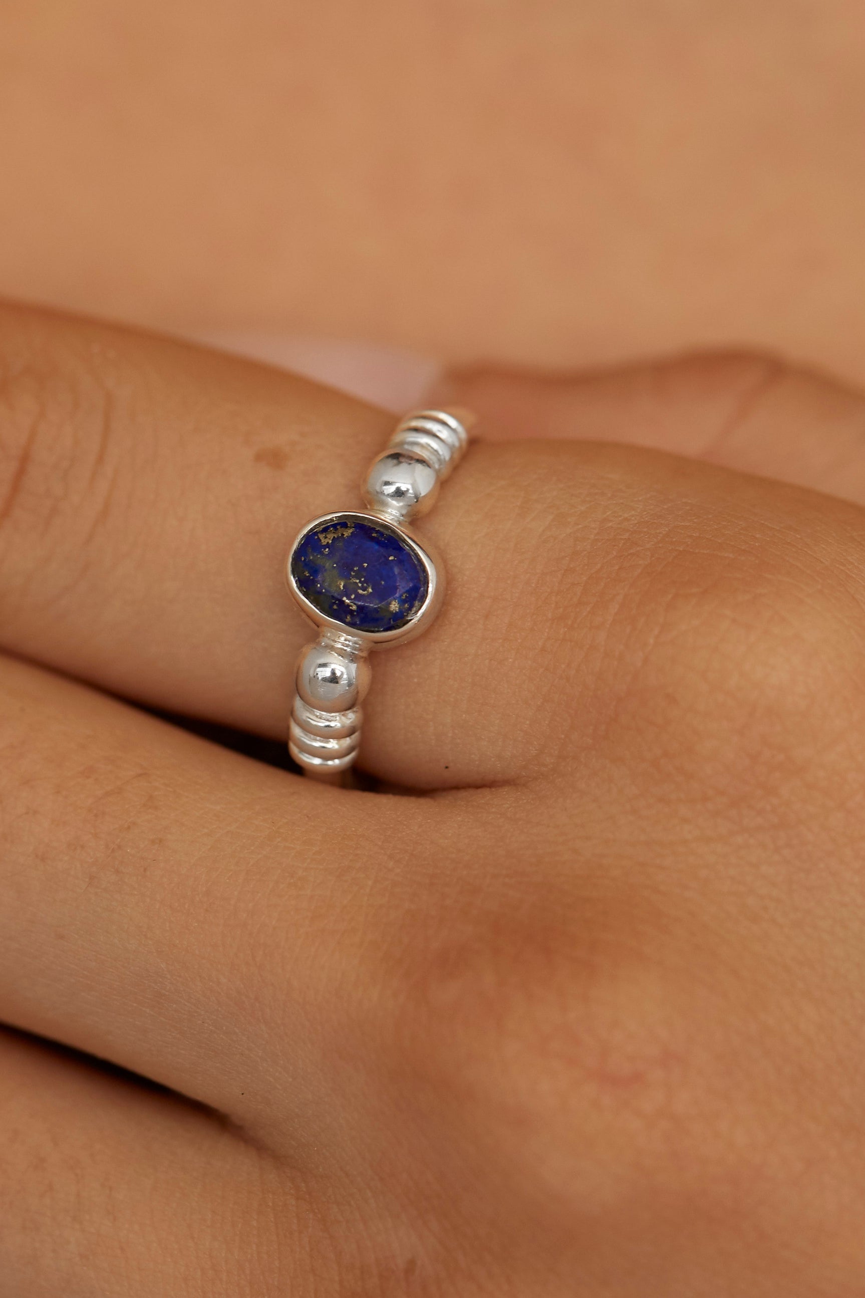 Harper Lapis Silver Ring for Women - Genuine Lapis Lazuli Sterling Silver Ring - Elegant Jewelry Gift for Her - Perfect for Everyday Wear & Special Occasions