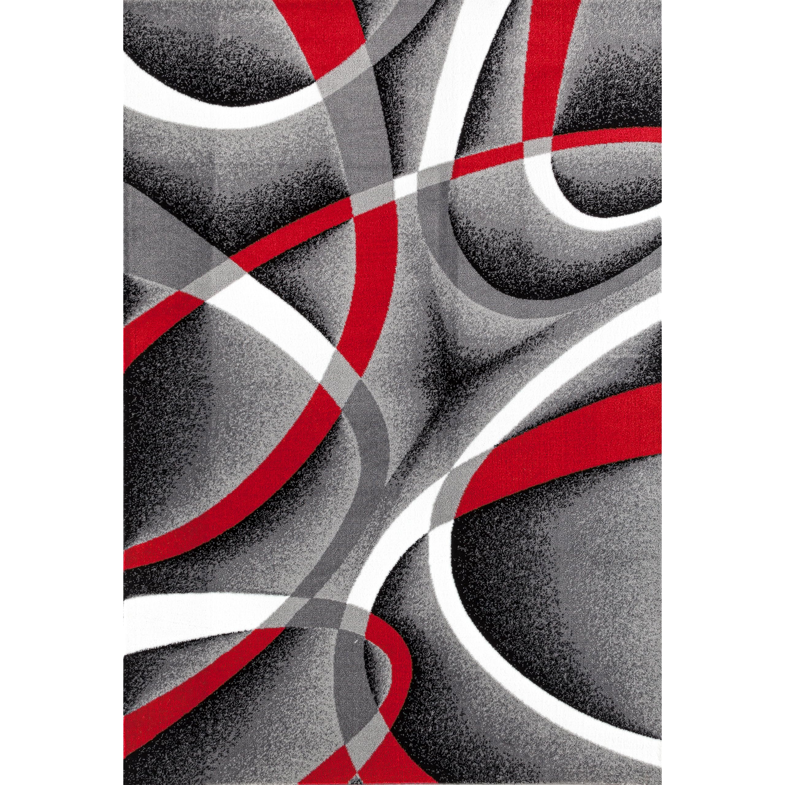 2305 Gray 8x11ft Abstract Modern Area Rug - Soft Non-Slip Living Room Carpet for Bedroom, Office & Home Decor