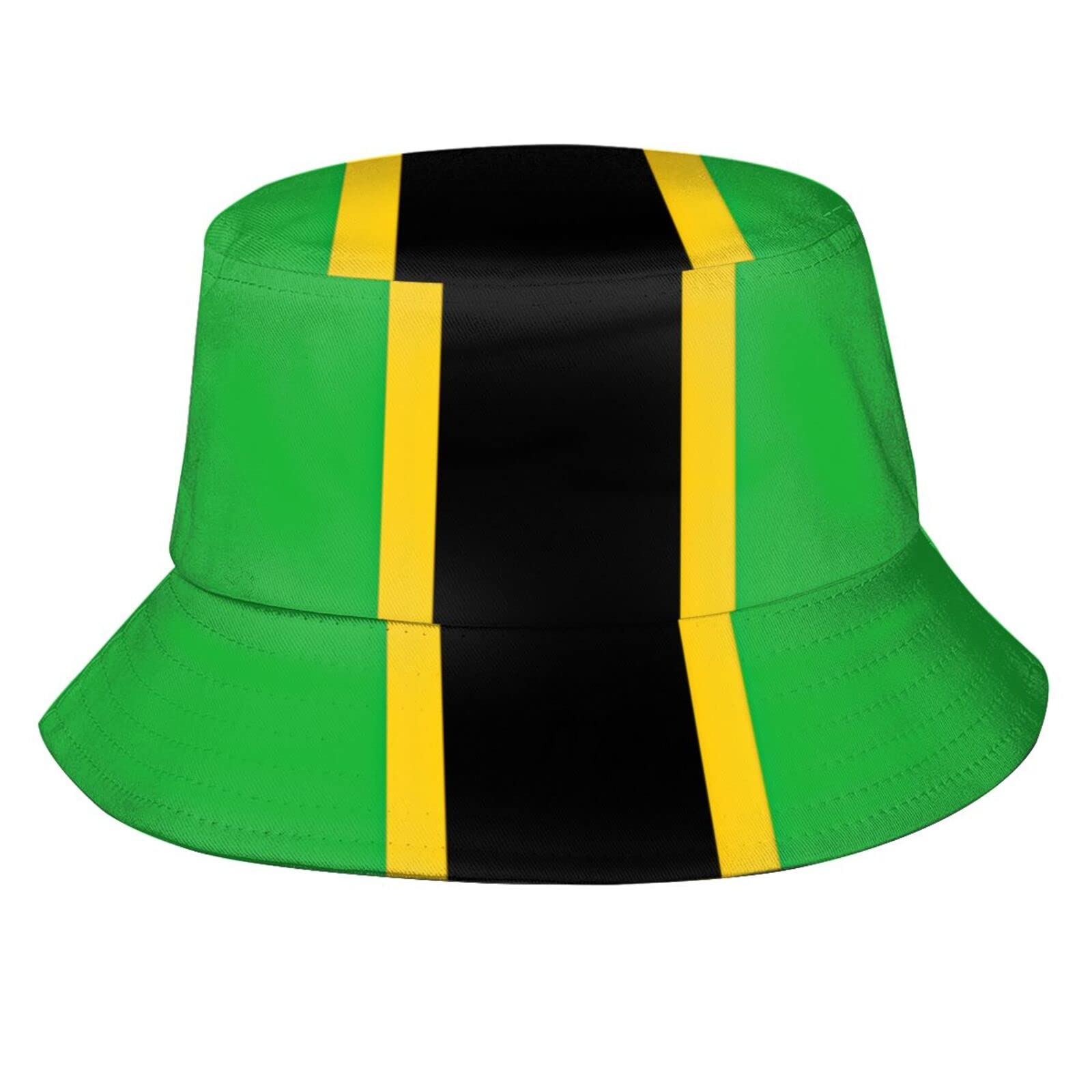 Jamaican Flag Bucket Hat - Sun Protection Packable Fisherman Hat for Men & Women | Beach, Travel, Outdoor Activities