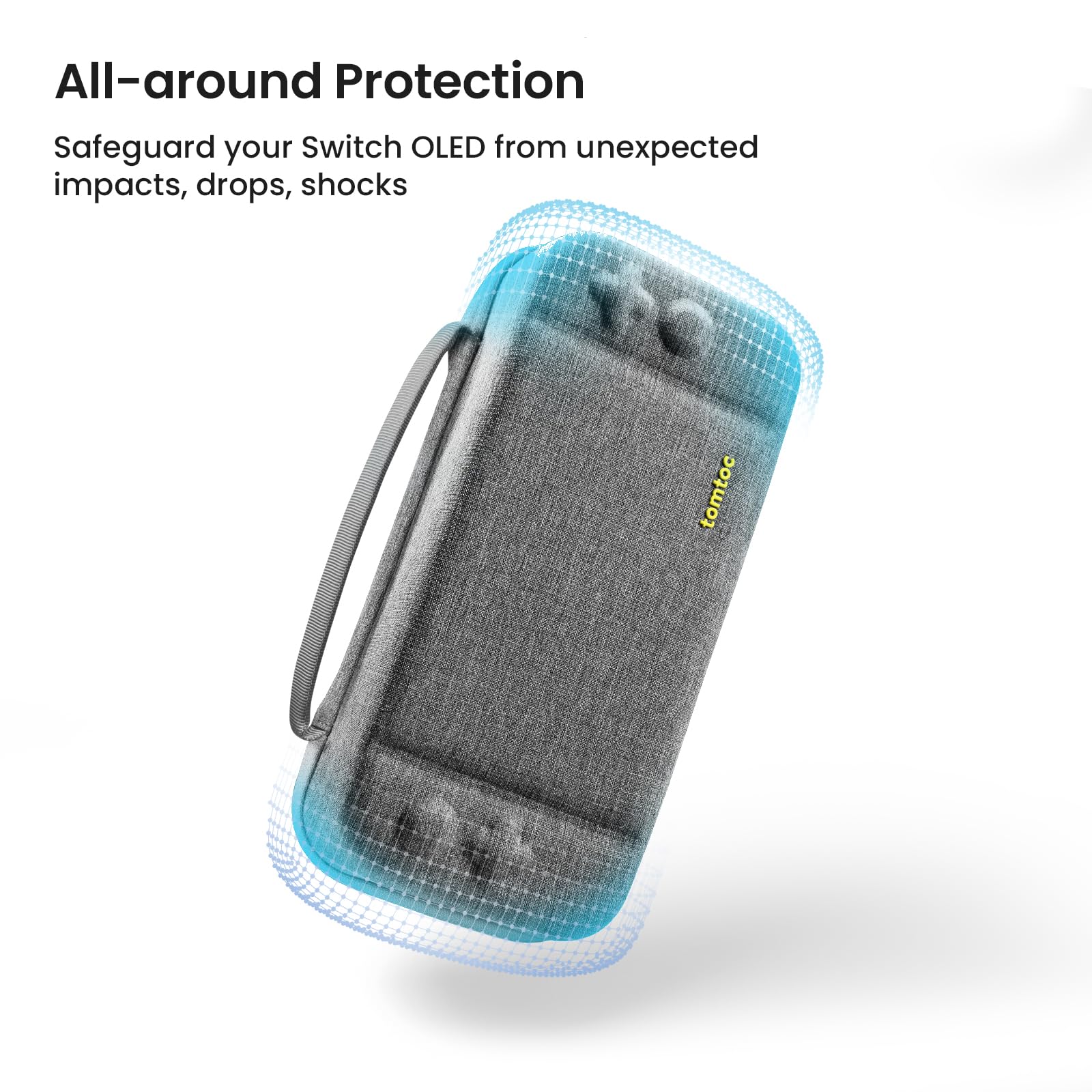 Tomtoc Protective Carrying Case for Nintendo Switch & OLED Model - Large Travel Bag with Pockets for Pro Controller, Joy-Con Grip & AC Adapter - Holds 24 Game Cartridges - Perfect for Gaming on the Go, Travel & Storage