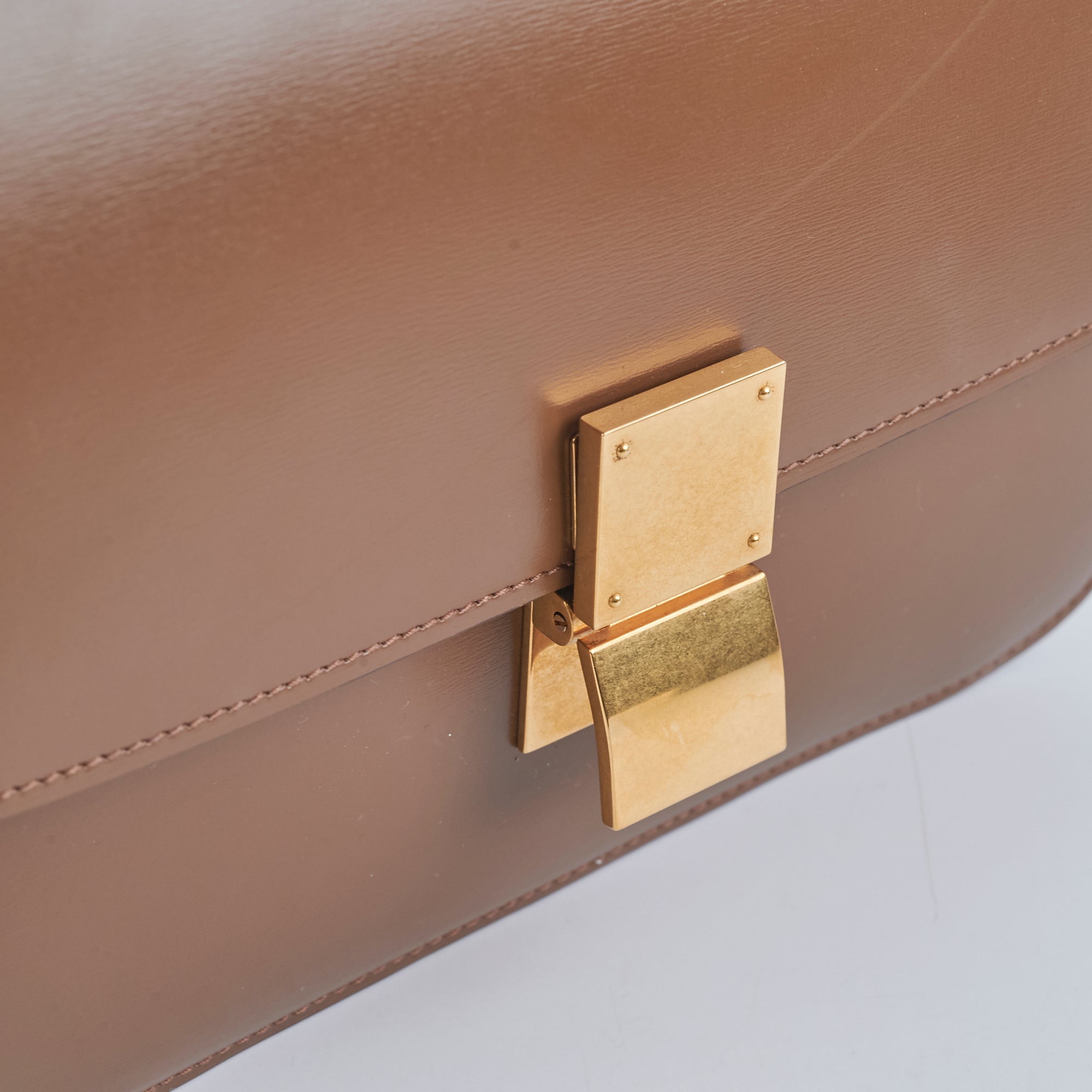 Celine Box Medium Bag in Caramel Brown - Luxury Leather Crossbody Handbag for Women | Perfect for Work, Travel & Everyday Use