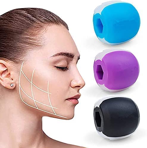 NOBILEA Jaw Exerciser & Double Chin Reducer - Jawline Shaper & Facial Toner | Jaw Exercise Ball for Face Lift, Chiseled Chin & Neck Muscle Training | Slim Jaw Strap for Men & Women | Perfect for Home Gym & Facial Yoga Workouts