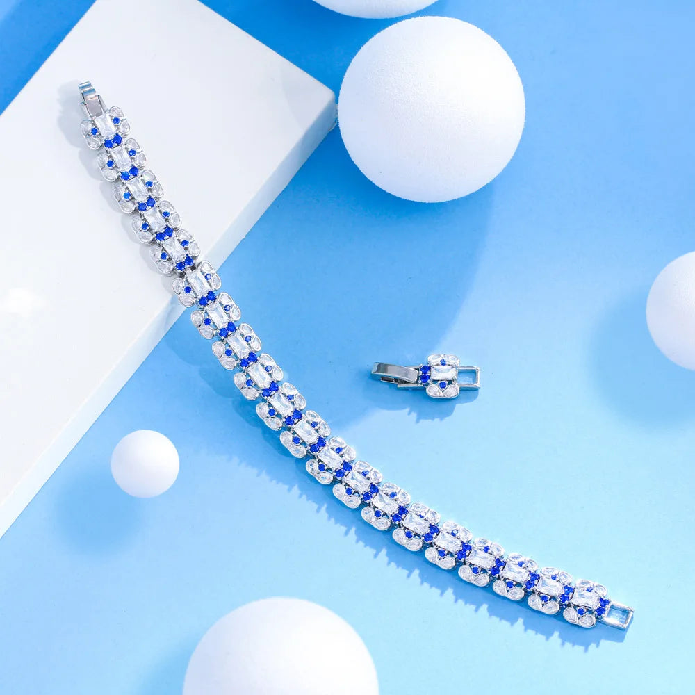 Elegant Cubic Zirconia Wedding Bracelet - Sparkling CZ Crystal Bridal Jewelry for Bride & Bridesmaids - Perfect Gift for Weddings, Anniversaries & Special Occasions