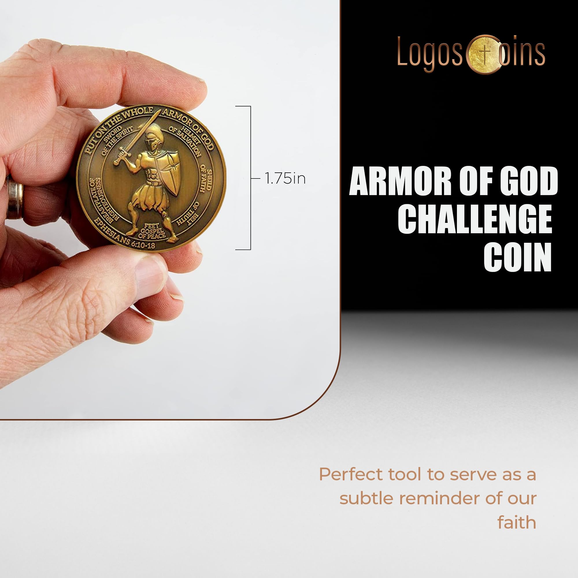 10pc Armor of God Challenge Coin Set - 1.75