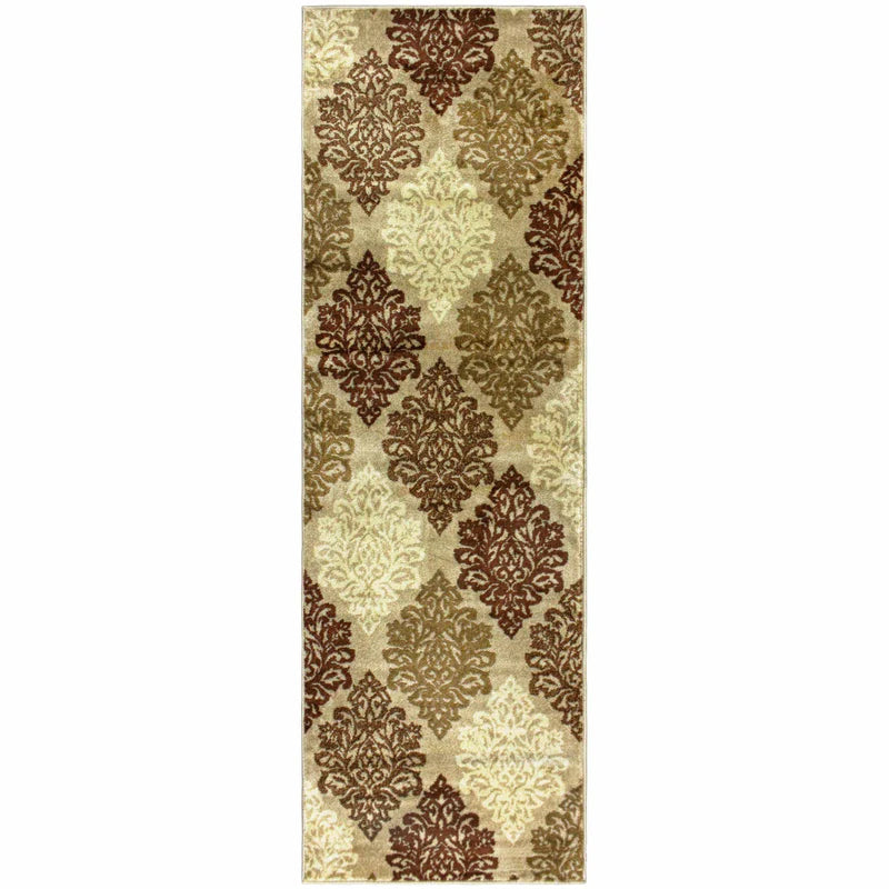 Danvers Contemporary Floral Damask Indoor Area Rug - Soft Non-Slip Living Room Carpet for Bedroom, Dining Room & Home Decor