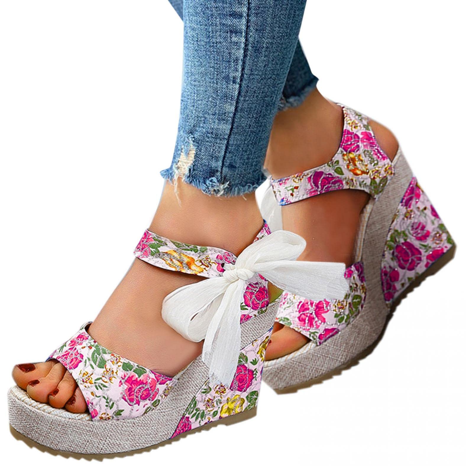 UMIYI Women's Casual Summer Wedge Sandals - Hollow Out Ankle Strap Covered Toe Sandals for Women & Girls | Perfect for Beach, Vacation, and Everyday Wear