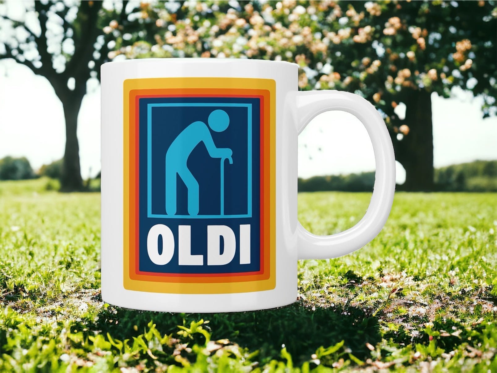 Oldi Mug - Premium Ceramic Coffee Cup with Handle, 12oz Insulated Travel Mug for Hot & Cold Drinks - Perfect for Home, Office, Camping & Gifts