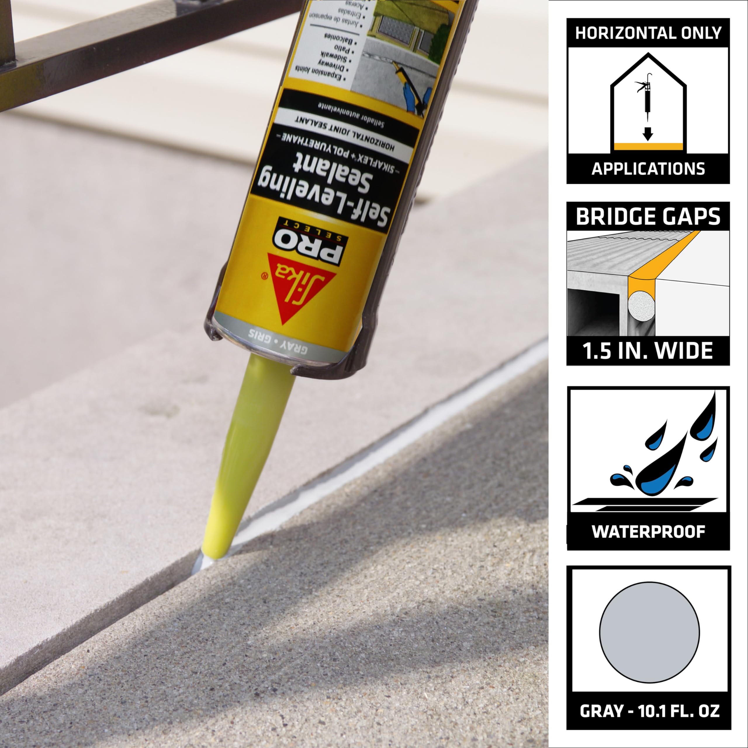 12 Pack Sika 515304 Sikaflex 10.1 Oz Gray Self-Leveling Sealant - Perfect for Roofing, Concrete Joints & Marine Applications
