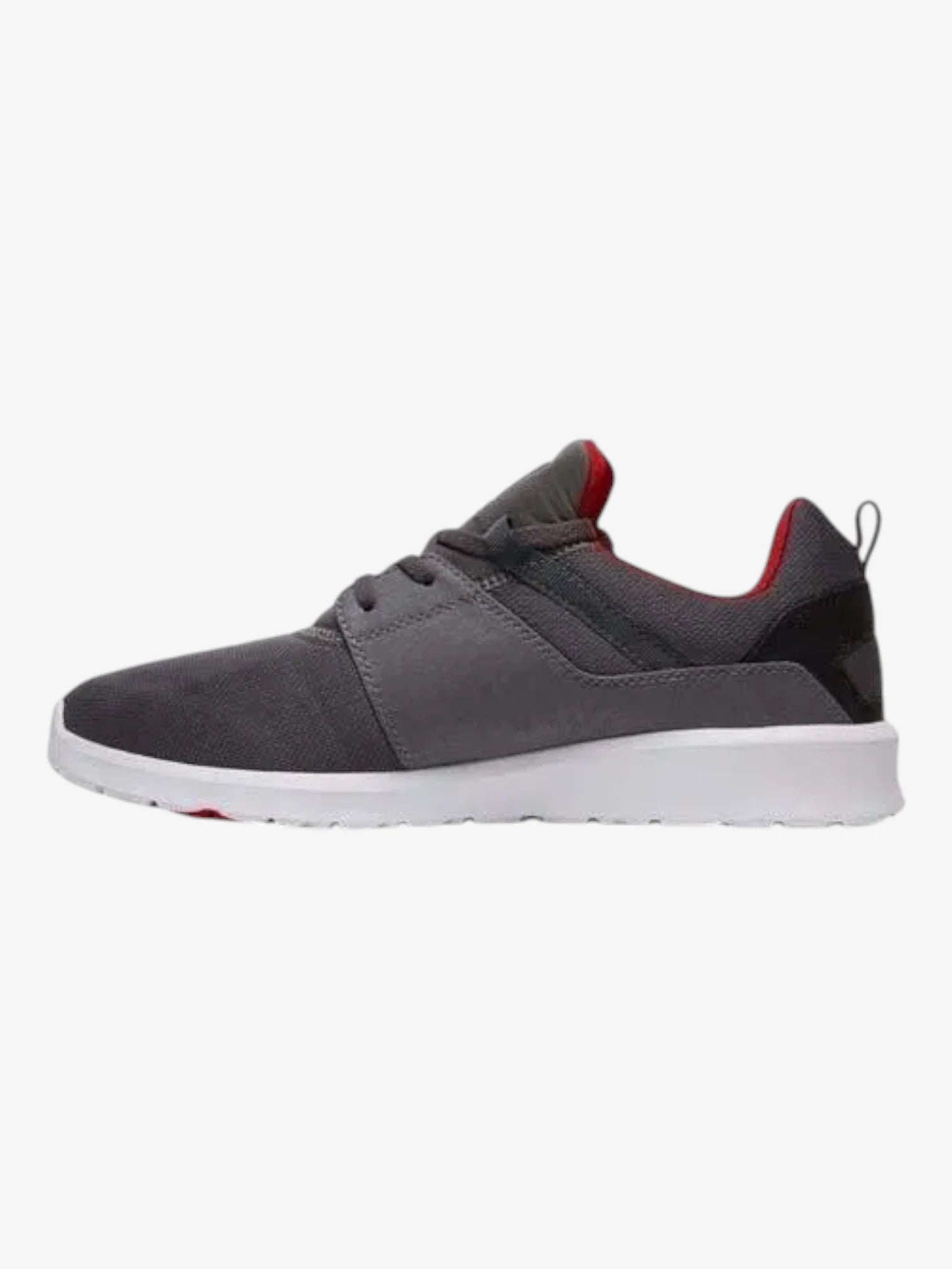 DC Heathrow Skate Shoes for Men - Grey & Red Sneakers for Casual Wear, Street Style & Skateboarding