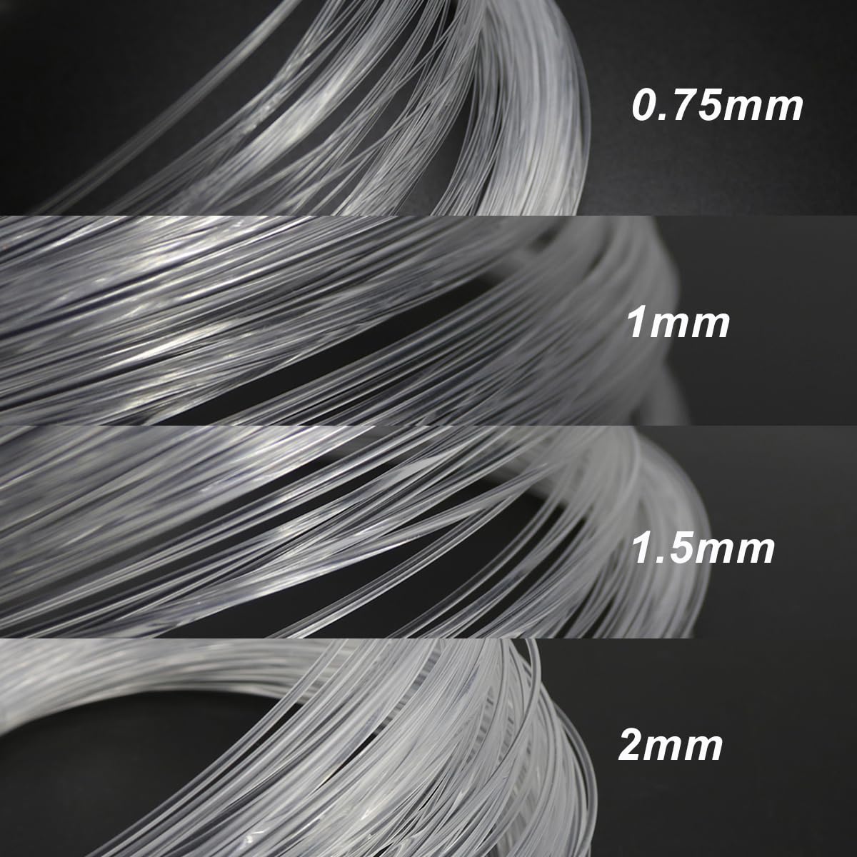 AZIMOM PMMA 0.08in(2mm) 1148ft(350Meter) End Glow Fiber Optic Cable Roll - Premium Plastic Optical Fiber for Star Ceiling Kits, DIY Starlight Decor, Twinkle Sky Headliner - Perfect for Bedroom, Theater, and Home Decoration Projects