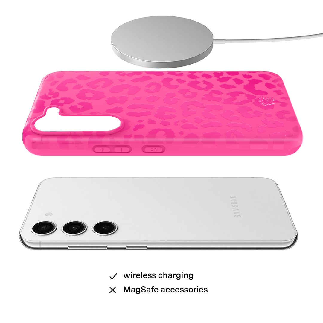 Hot Pink Leopard Print Samsung Phone Case - Trendy & Protective Cover for Galaxy S21/S20/Note 20 - Perfect for Fashion Lovers & Everyday Use