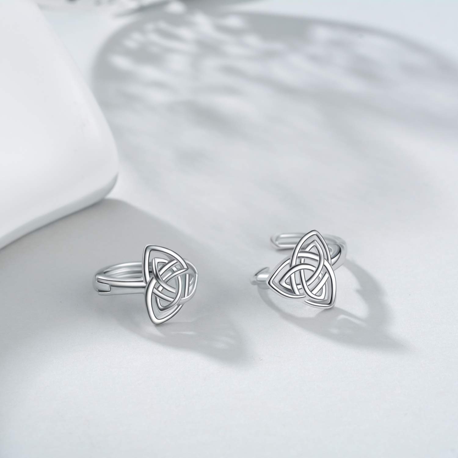 WINNICACA 925 Sterling Silver Celtic Knot Huggie Hoop Earrings for Women - Triangle Knot Jewelry Gifts for Her, Wife, Mom, Girlfriend - Perfect for Anniversary, Valentine's Day & Birthday - Elegant Everyday Wear & Special Occasion Jewelry