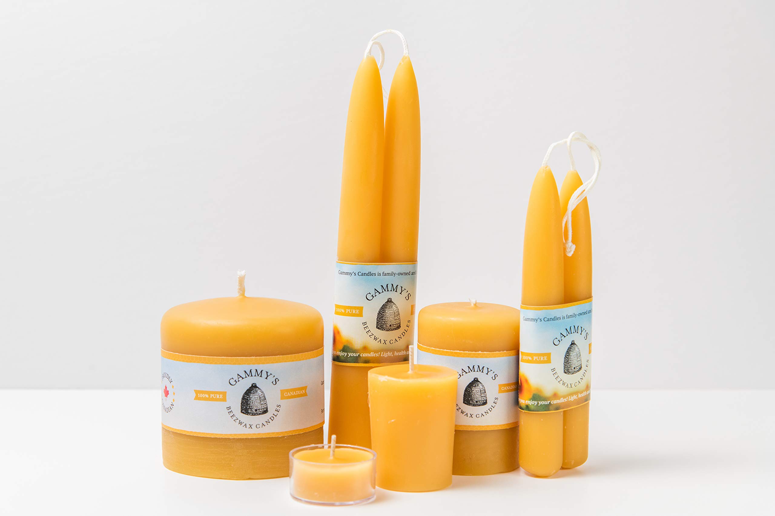 Brady Bunch Variety Beeswax Candle Gift Set - 100% Pure Hand-Poured Beeswax Candles Including Tealights, Votives (2