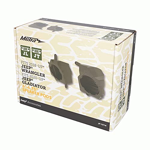 Metra JP1014 Jeep Wrangler Front Speaker Pods - Black Wired Connectivity for Enhanced Audio | Perfect for Off-Road Adventures & Car Audio Upgrades